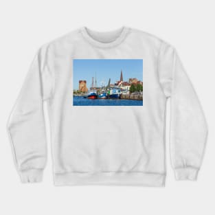 Mecklenburg-Western Pomerania; Rostock; Warnow; Flow; Ship; city port Crewneck Sweatshirt